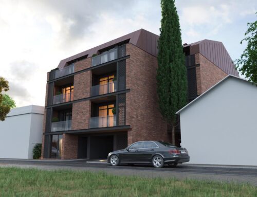 3D Exterior Design of Residential Building – Front and Side Facade Rendering