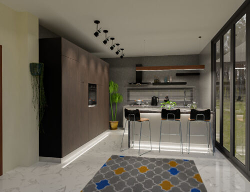 Natural Modern Kitchen – Wood & Stone Concept